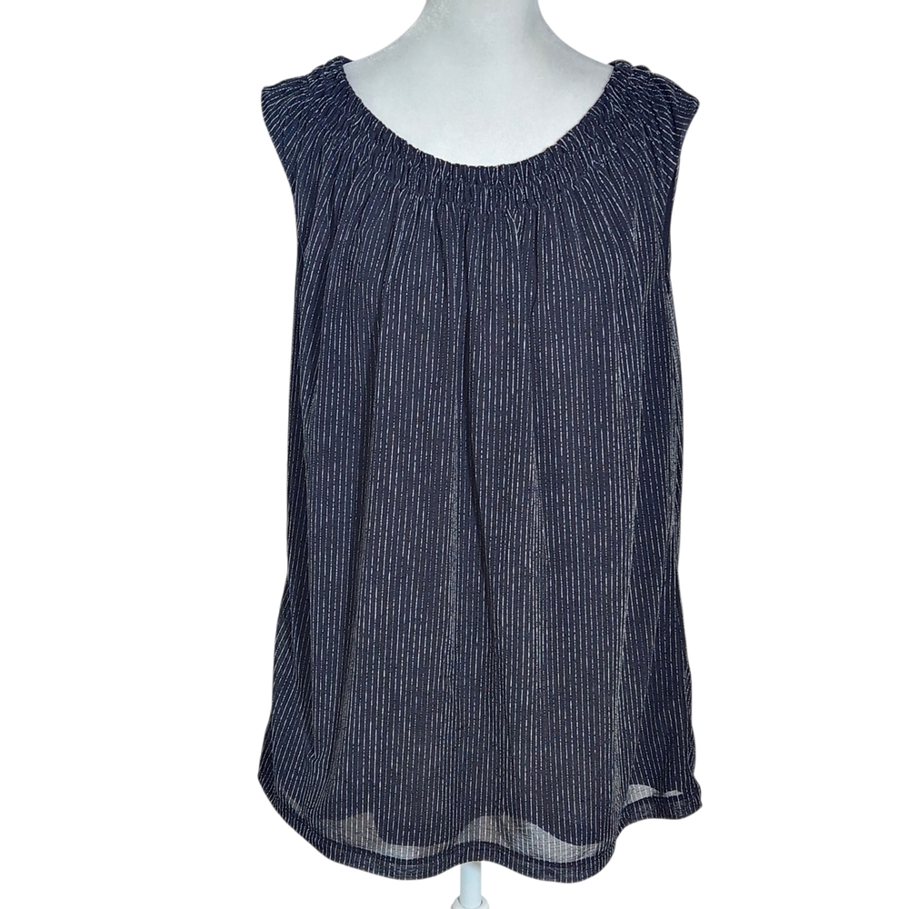 Cable & Gauge Black and White Stripe Sleeveless Top Size XL